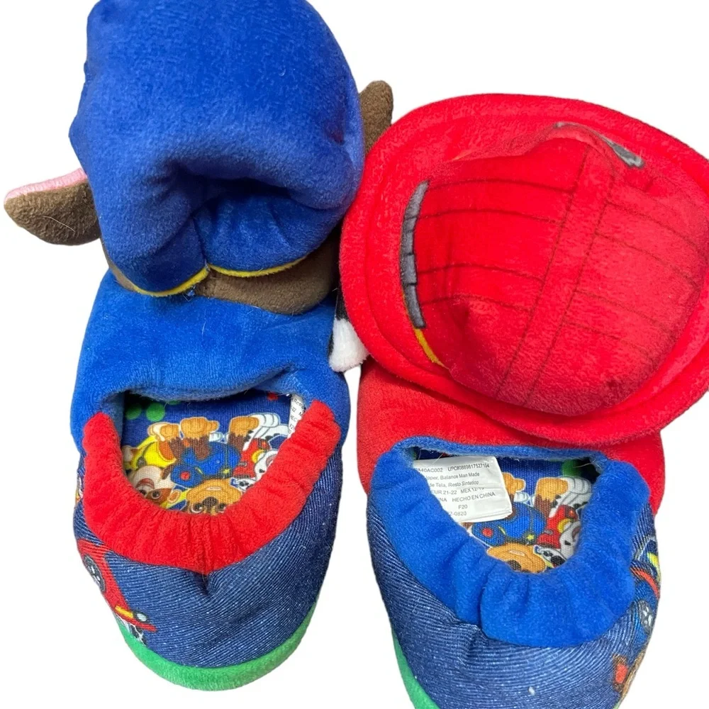 PAW Patrol MARSHALL & CHASE 3D Plush Slip-on Slippers Toddler Boys Size 5/6